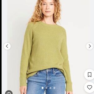 Old Navy Olive Green Crewneck Knit Sweater